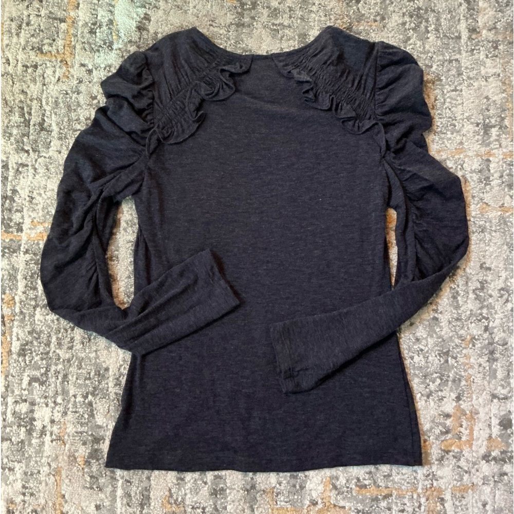 REBECCA TAYLOR RUFFLE SHOULDER TOP! NWT! XS - Picture 9 of 9